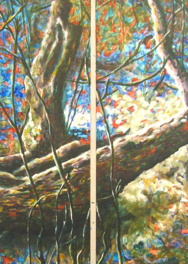 Acryl auf Leinwand, 2-teilig, je 150 x 40 cm