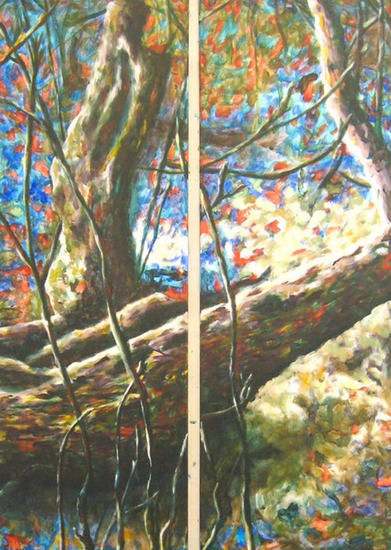 Acryl auf Leinwand, 2-teilig, je 150 x 40 cm