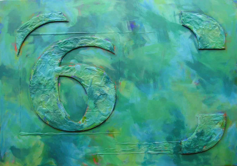 Acryl, Spachtelmasse auf Leinwand, 70 x 100 cm